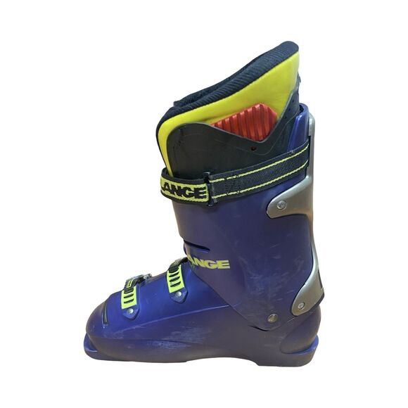 LANGE X9 ZERO Downhill Ski Boots Alpine Men’s Size 12 Blue Yellow 340mm *READ